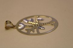 Prívesok- vyrezávaný strom života- viacfarebné zlato-14 karátov