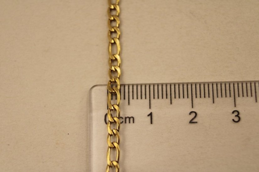 Retiazka vo vzore Figaro- pozlátená chirurgická oceľ