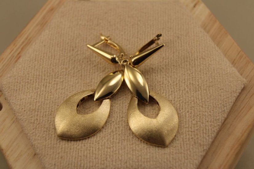 Náušnice- visiace - francúzske zapínanie- žlté zlato- 14 karátov