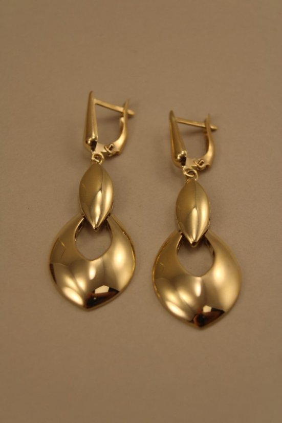 Náušnice-visiace-lesklé-francúzsky patent-žlté zlato-14 karátov