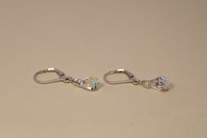 Strieborné náušnice swarovski crystals dúhovej farby, striebro, klasické zapínanie, 2,05g, 925/1000