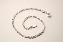 Strieborný náramok točený vzor singapur, rhodium, 19 cm, 1,56 g, 925/1000