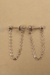 Náušnice- guličky- visiaca retiazka- puzetky-rhódiované striebro