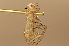 Zlatá brošňa šelma, kombinované zlato, 3,66g 14k 585/1000