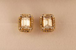 Zlaté náušnice- číry zirkón- žlté zlato- 14 karátov