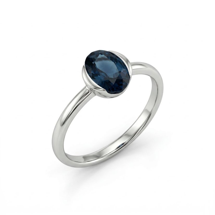 Prsteň - londýnsky Topás - biele zlato - 14 karátov