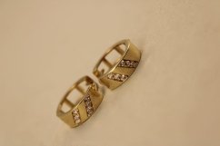 Náušnice- kruhy- číre zirkóny- zacvakávacie- žlté zlato- 14K