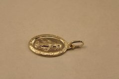 Prívesok- medailón- Panna Mária- žlté zlato- 14 karátov