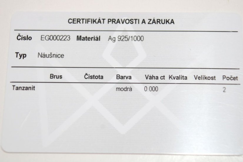 Strieborné visiace náušnice s fialovo-modrým Tanzanitom a čírymi zirkónmi, rhodium, 2,67 g, 925/1000