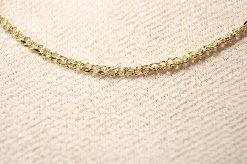 Zlatý točený náramok z poprepájaných očiek, žlté zlato, 18 cm, 1,51 g, 14k 585/1000