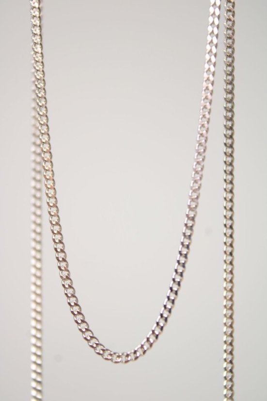 Strieborná rhodiovaná UNISEX retiazka vo vzore pancier, 50 cm, 1,88 g, 925/1000