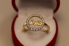 Prsteň-Dolce & Gabbana-viacfarebné zlato-číre zirkóny-14 karátov