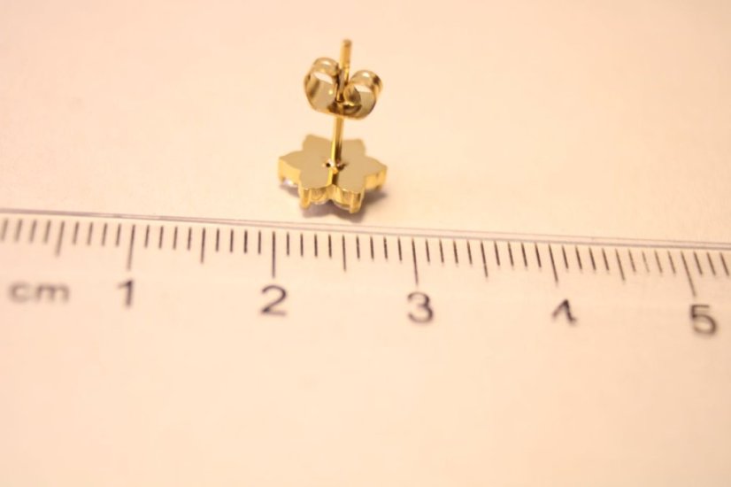 Náušnice- kvet- číre zirkóny- puzetky- pozlátená oceľ