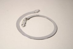Strieborný náramok plochý, rhodium, 19,5 cm, 4,31 g, 925/1000