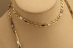 Retiazka - ovalné očka - kombinované zlato - 14 karátov