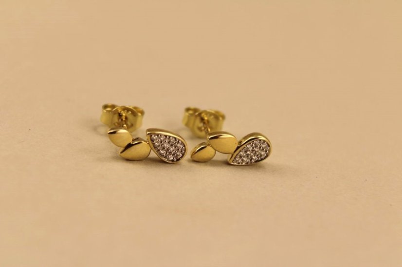 Náušnice-diamanty 0,060 ct-H/Si-žlté zlato-puzetky-14 karátov