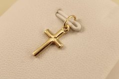 Minimalistický krížik - žlté zlato - 14K