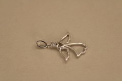 Prívesok - Anjel - biele zlato - číry zirkón -14 karátov