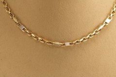 Retiazka - moderný dizajn - Anker - kombinované zlato - 14K