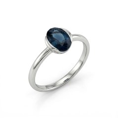 Prsteň - londýnsky Topás - biele zlato - 14 karátov
