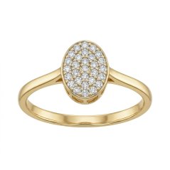 Prsteň- diamanty-H/Si2- žlté zlato- 14 karátov