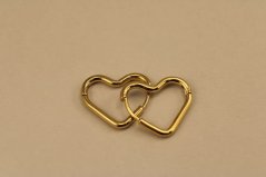 Náušnice- hladké srdiečka- pozlátená oceľ- 316/L