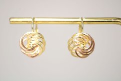 Náušnice bicolor- klasické zapínanie- viacfarebné zlato- 14 karátov