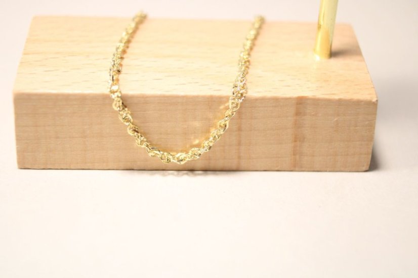 Zlatý točený náramok z poprepájaných očiek, žlté zlato, 18 cm, 1,51 g, 14k 585/1000