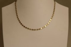 Retiazka- Valentino- ploché očká-  žlté zlato- 14 karátov