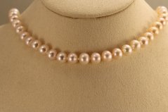 Náhrdelník- ružové riečne perly- rhódiované striebro