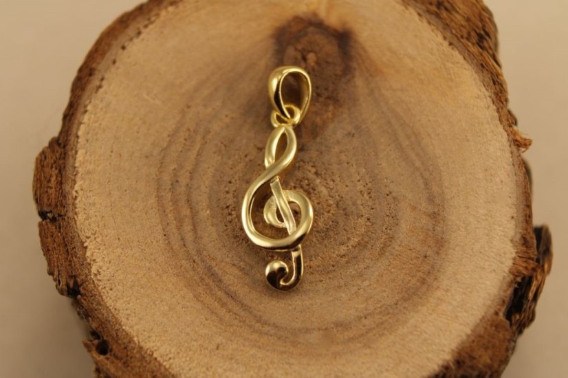 Prívesok- husľový kľúč- pozlátené striebro