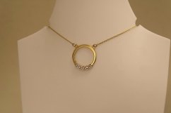 Náhrdelník - diamanty 0,045 ct H/SI2 - kombinované zlato - 14 karátov