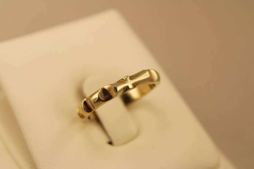 Zlatý prsteň, žlté zlato, ruženec, 14k 585/1000