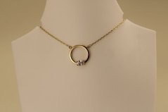 Celebritka - číry zirkón - kruh - žlté zlato - 14 karátov