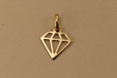 Zlatý prívesok diamant, žlté zlato, 0,55g 14k 585/1000