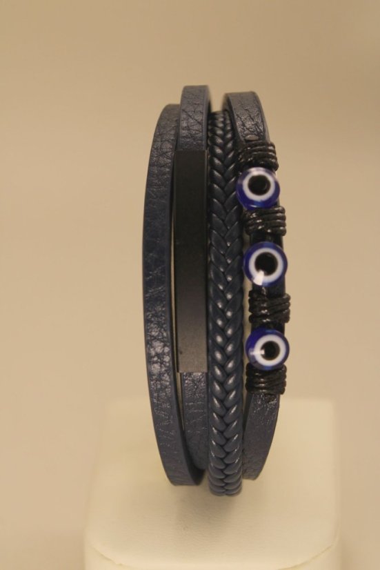 Pletený kožený náramok s magnetickou sponou