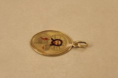 Prívesok- medailón s Ježišom- žlté zlato- 14 karátov