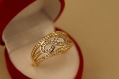 Prsteň- nekonečno- zirkóny- viacfarebné zlato- 14K