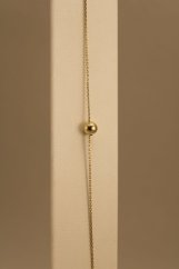 Náramok - hladká guľôčka - žlté zlato - 14K