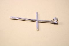 Strieborný hladký prívesok krížik, rhodium, 1,29 g, 925/1000